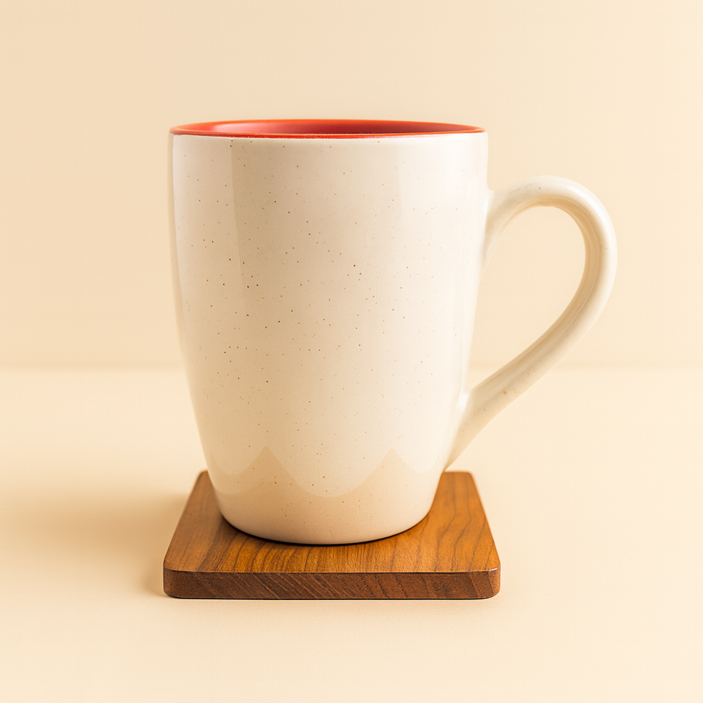 Bhokals Dots Print Tan Brown White Coffee Mug