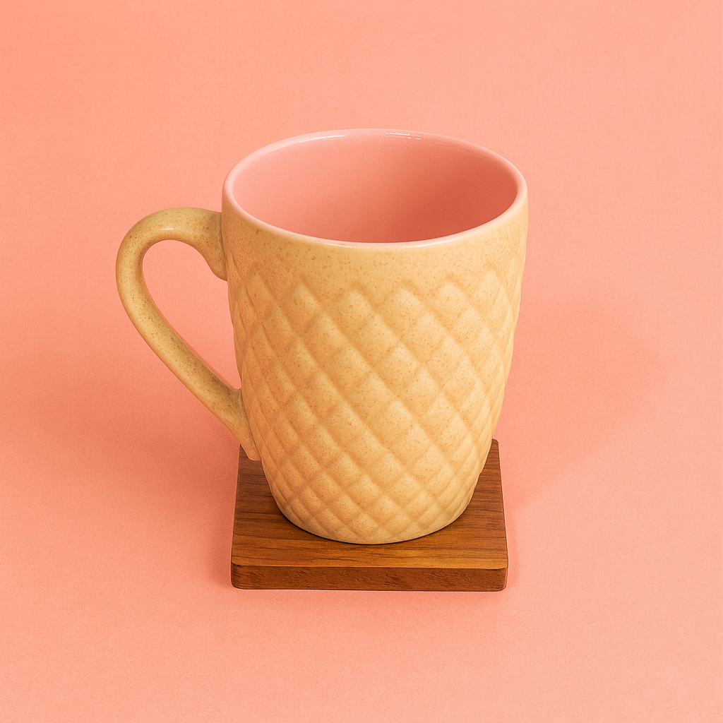 Bhokals Bone China Pink Cream Coffee Mug