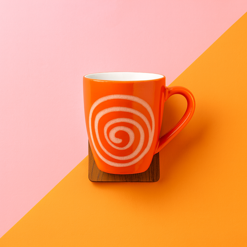 Bhokals Circle Printed Orange Coffee Mug