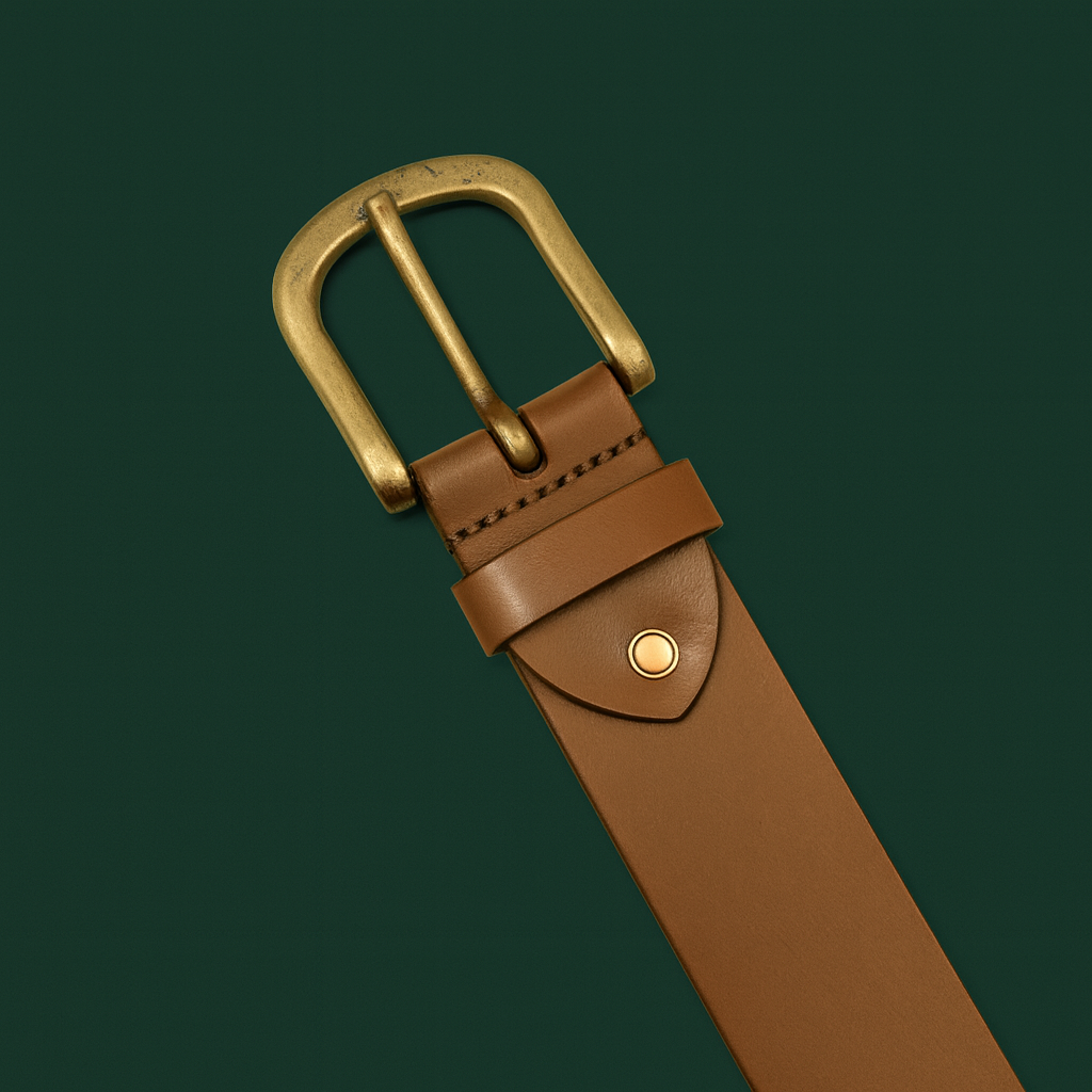 Bhokals Men Solid Tan Leather Belt