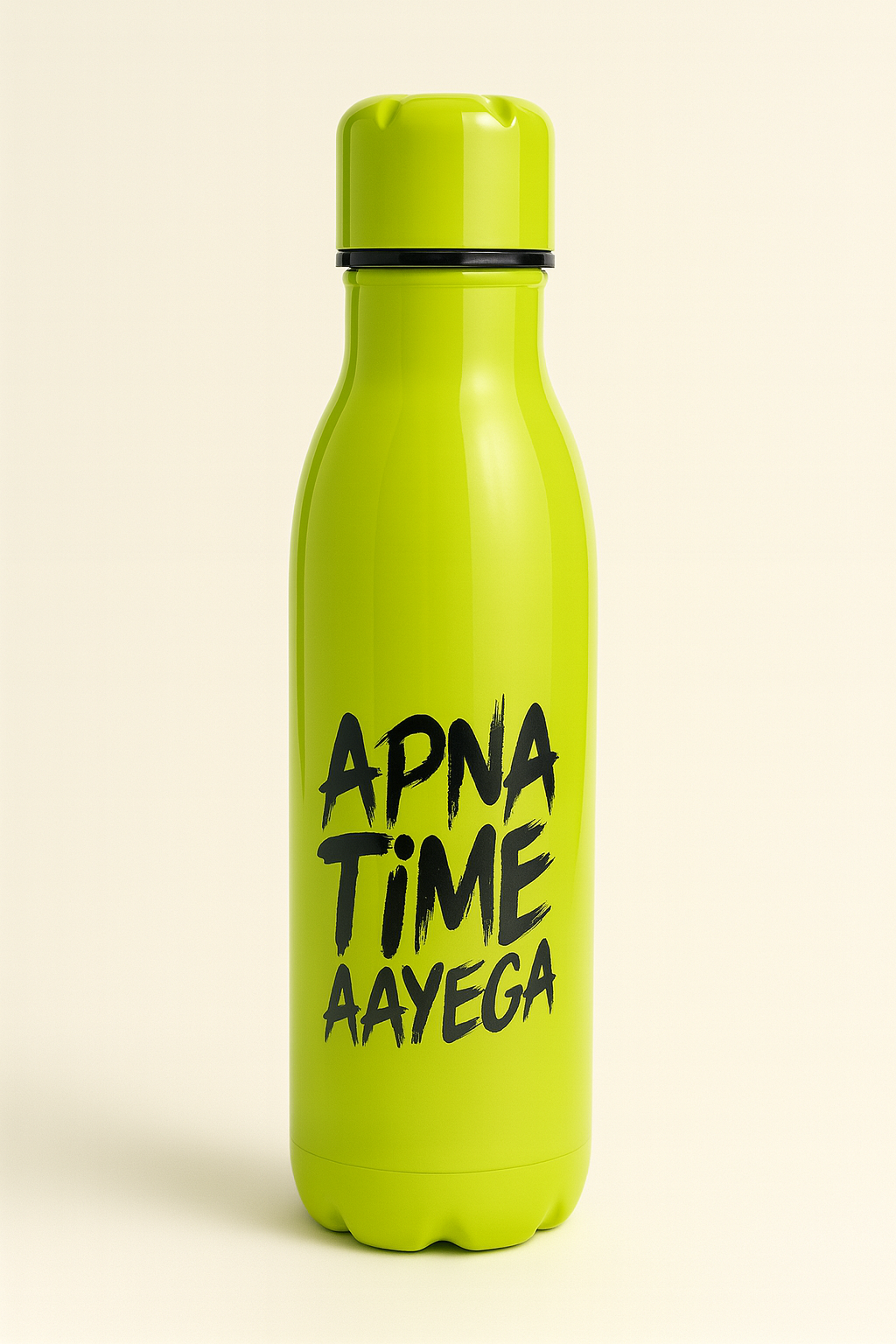 Apna Time Ayega Printed Green Water Bottle