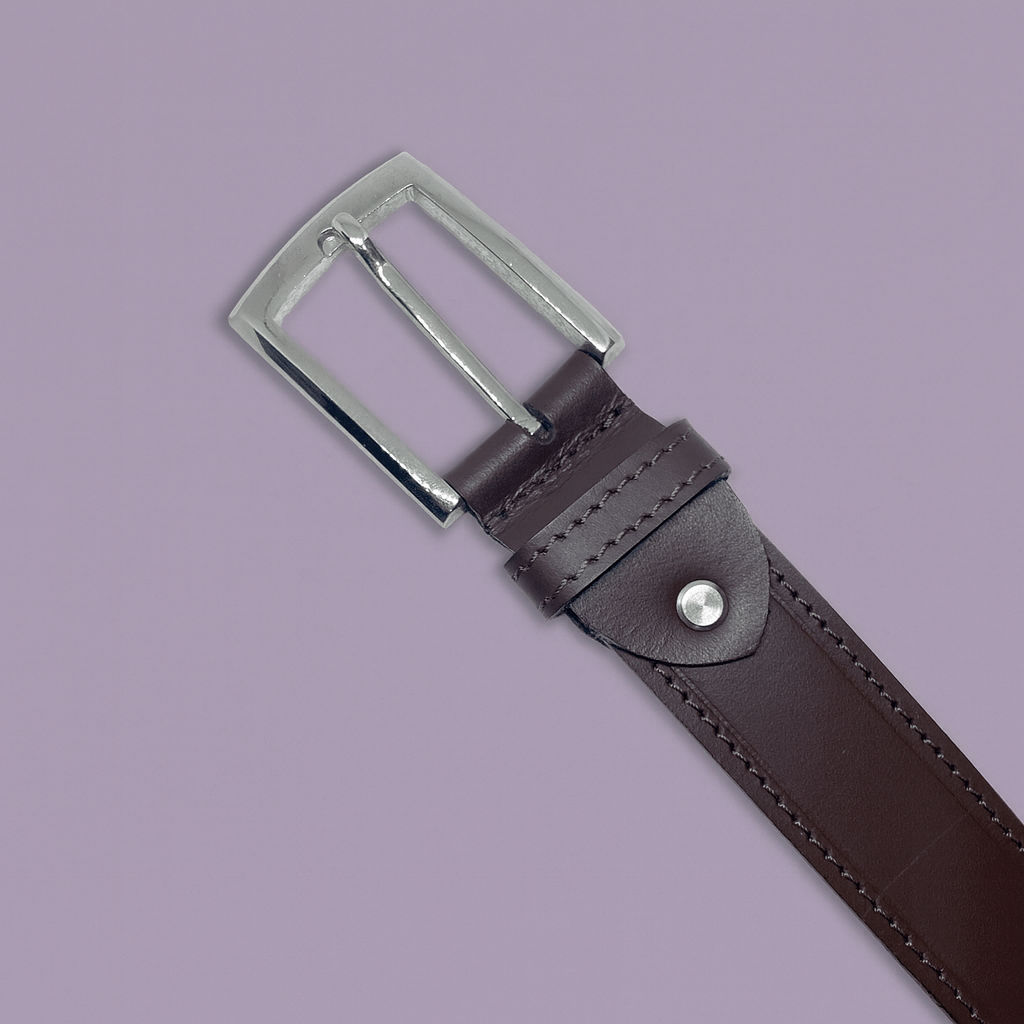 Bhokals Men Chocolate Brown Formal Leather Belt