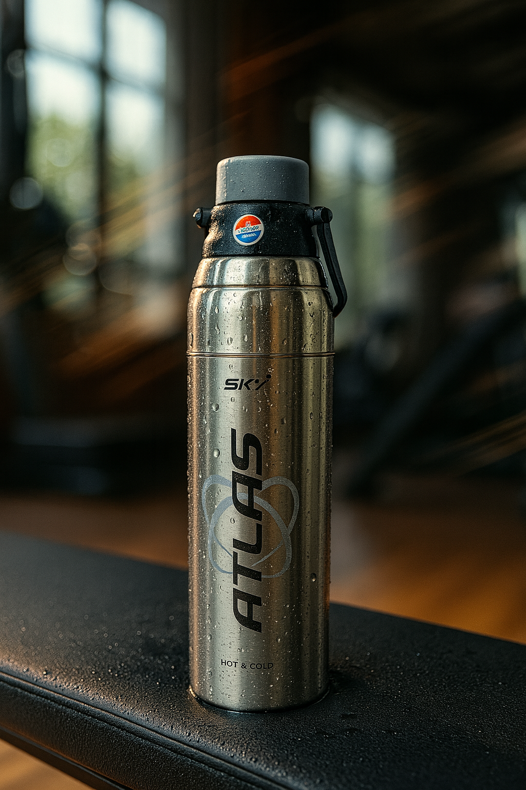 Sky Atlas Printed 1400ml  Silver Pu Layer Steel Water Bottle