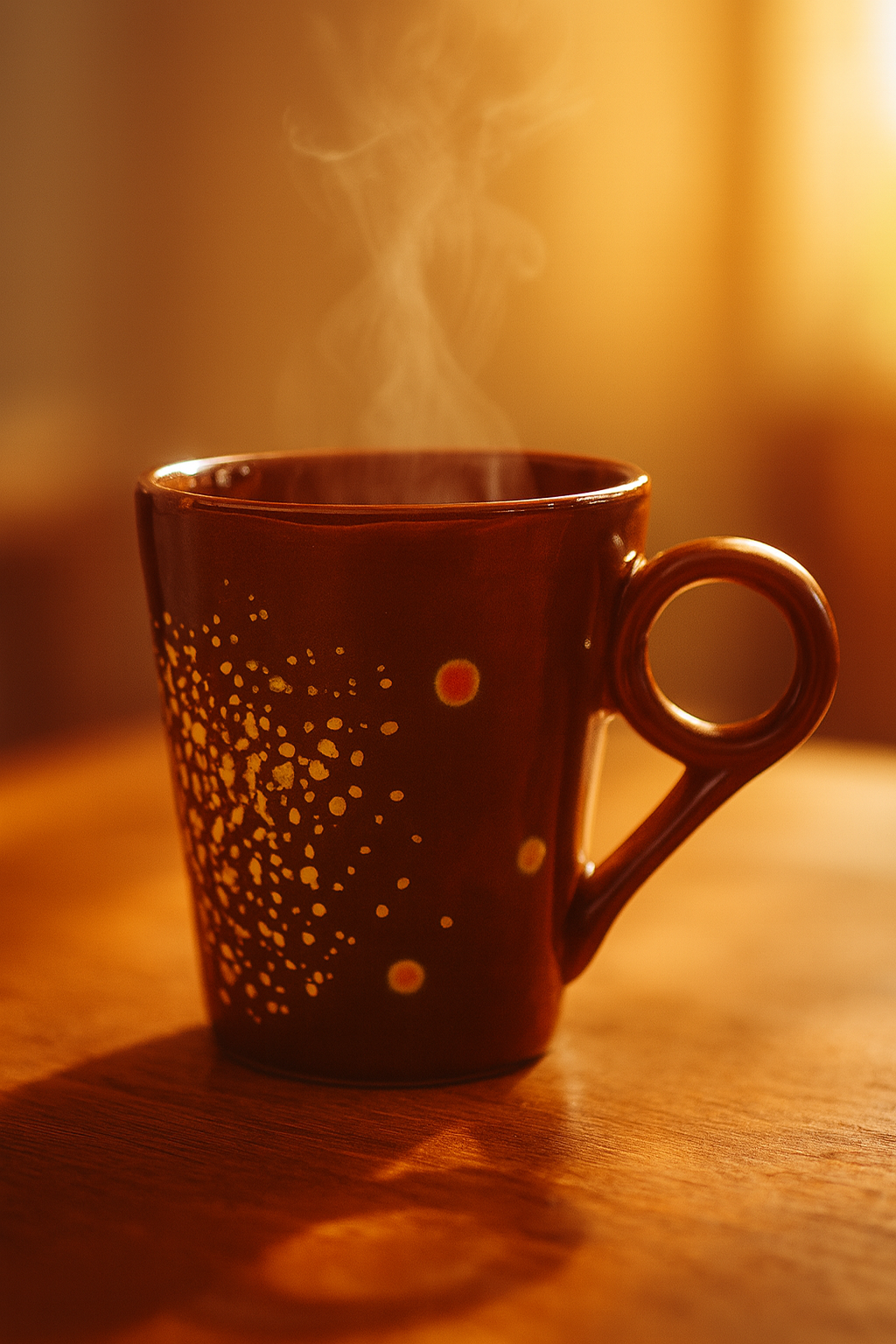 Bhokals Ceramic Brown Yellow Coffee Mug