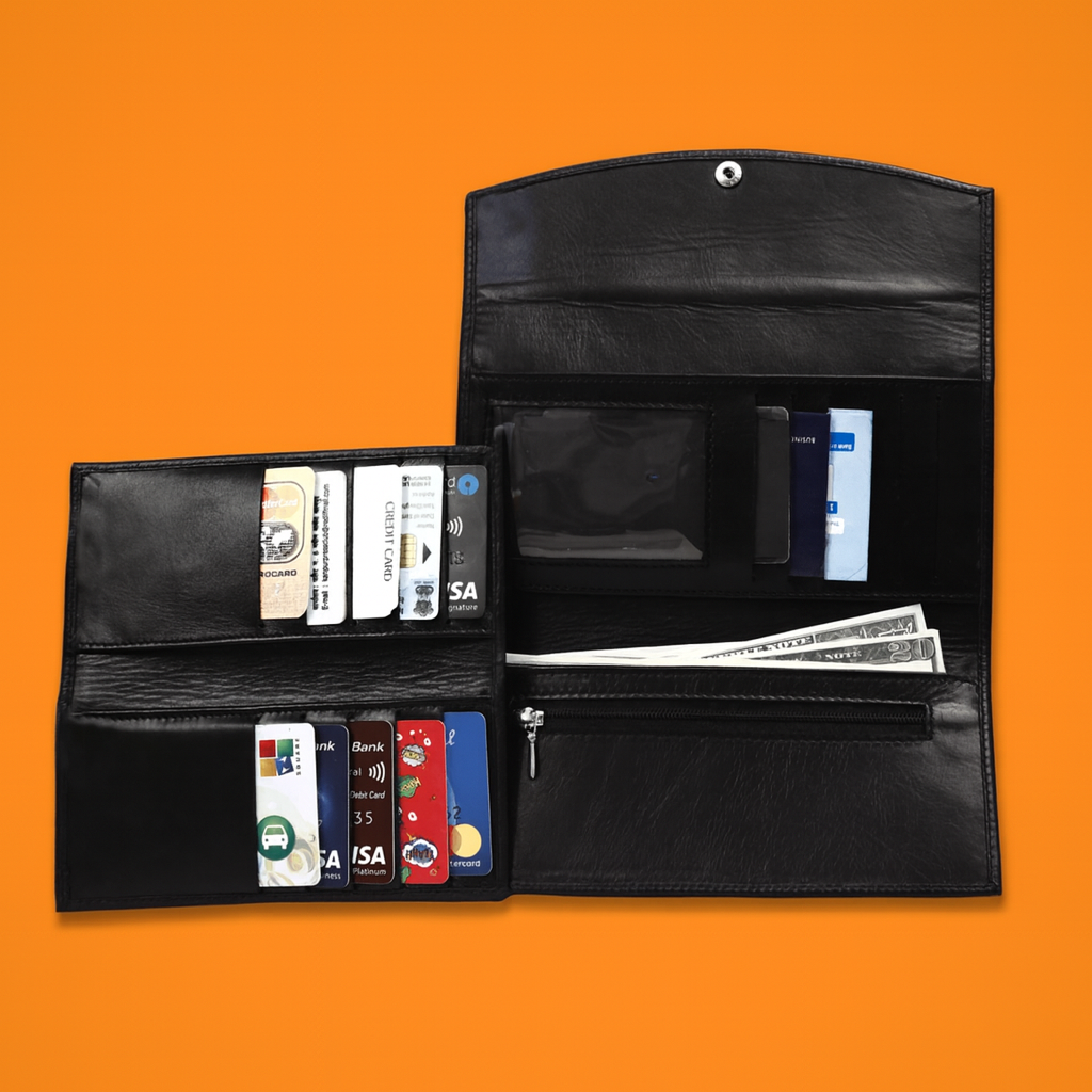 Leather Black Texture Women Wallet
