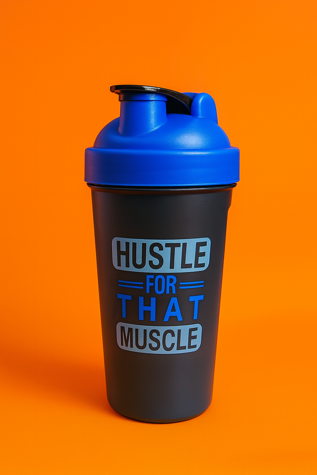 Hustle Printed Blue Black Gym Shaker