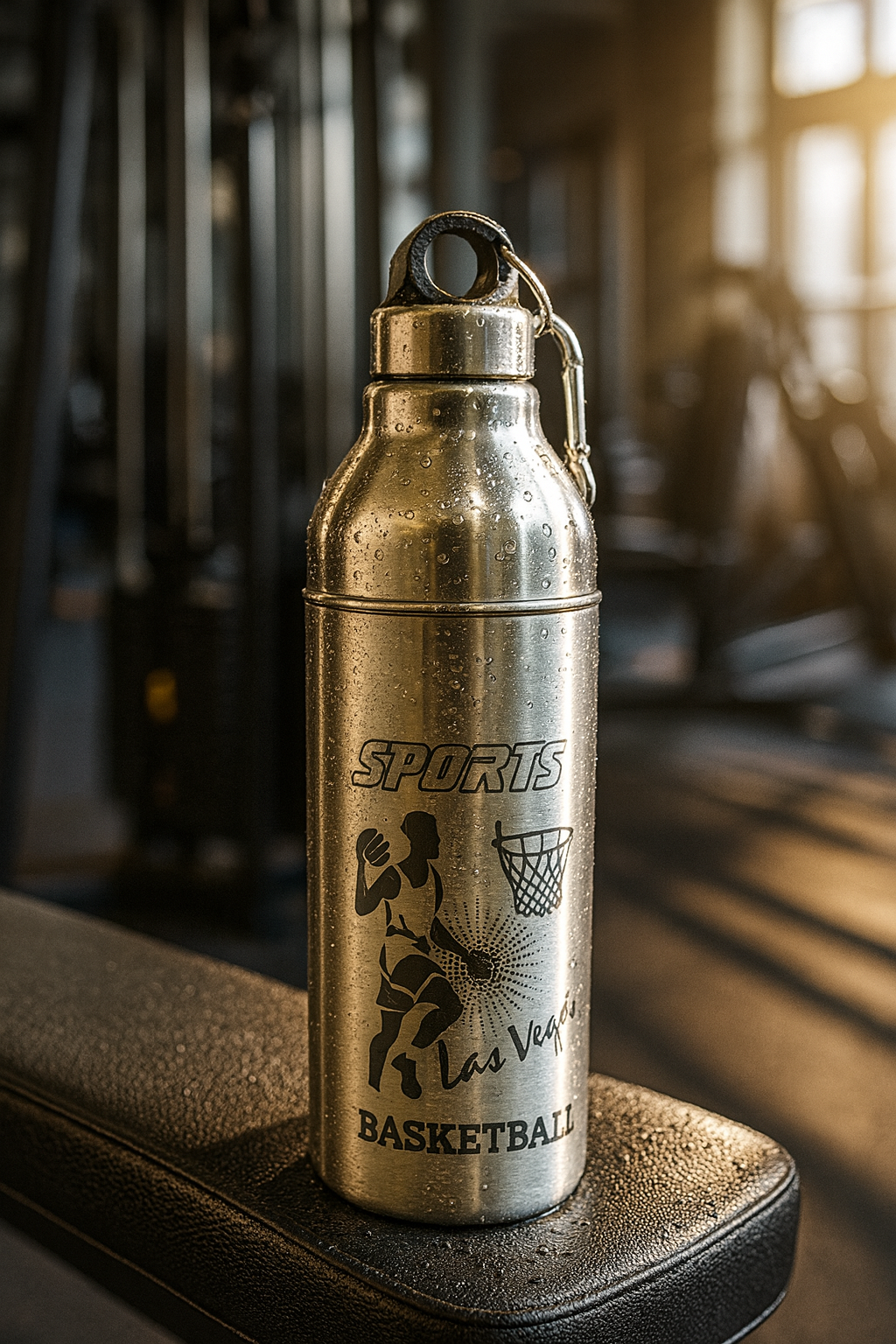 Steel King Printed Silver PU layer Steel Water Bottle