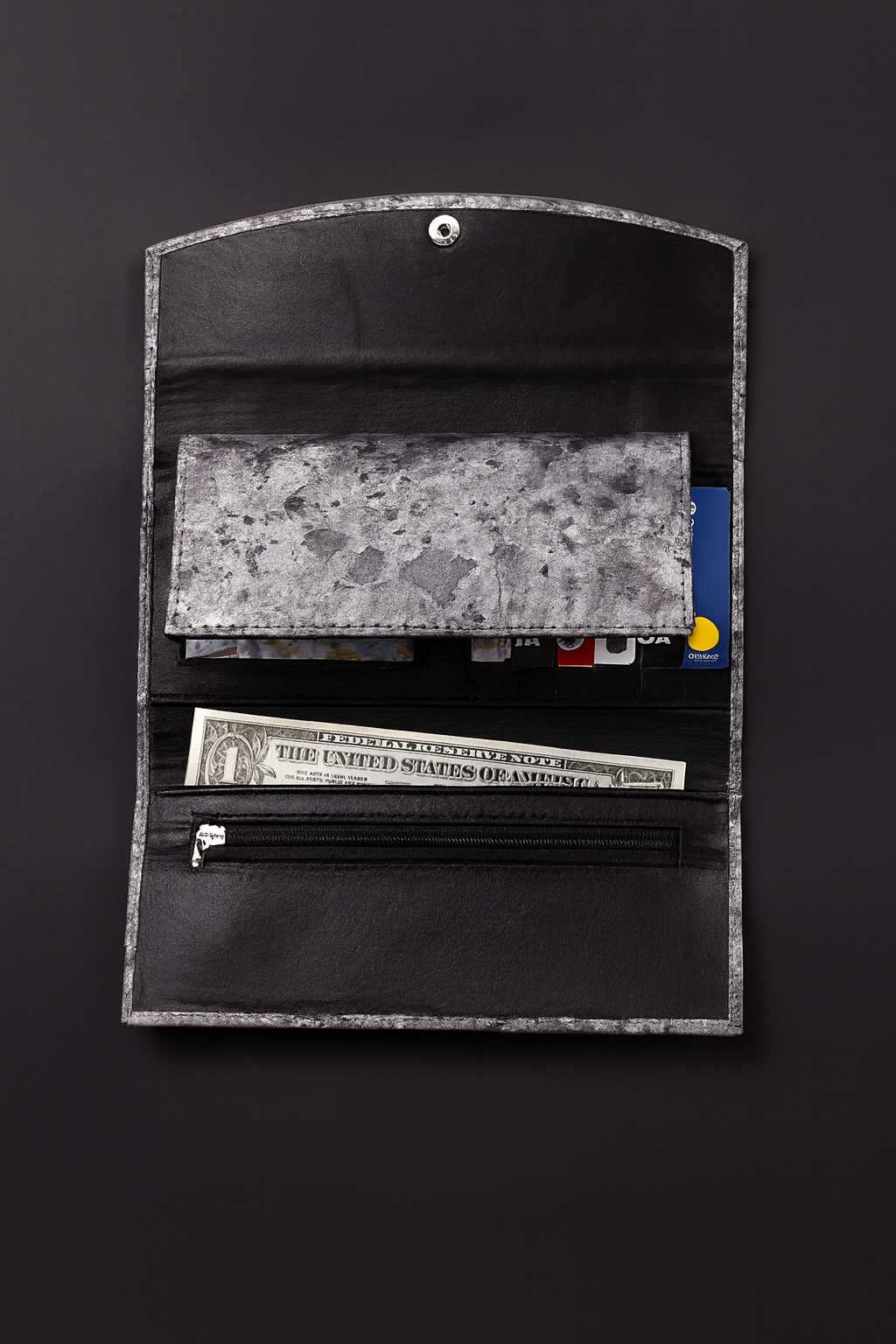 Leather Grey Texture Women Wallet
