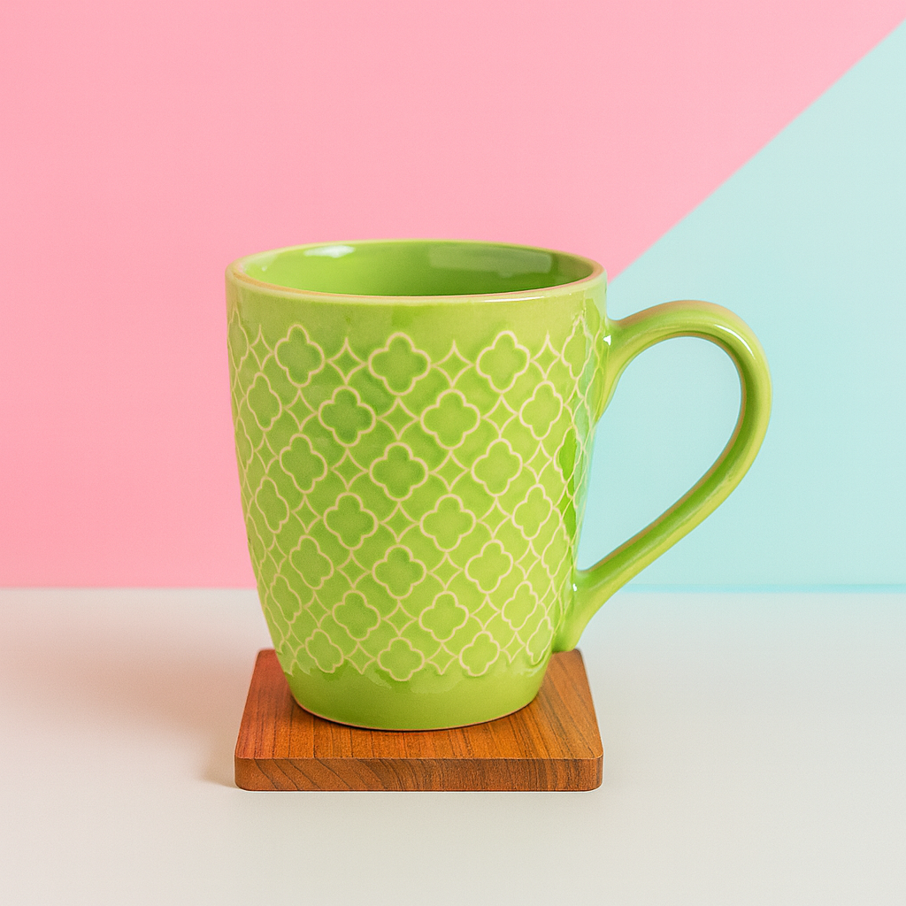 Bhokals Flower Texture Green Coffee Mug