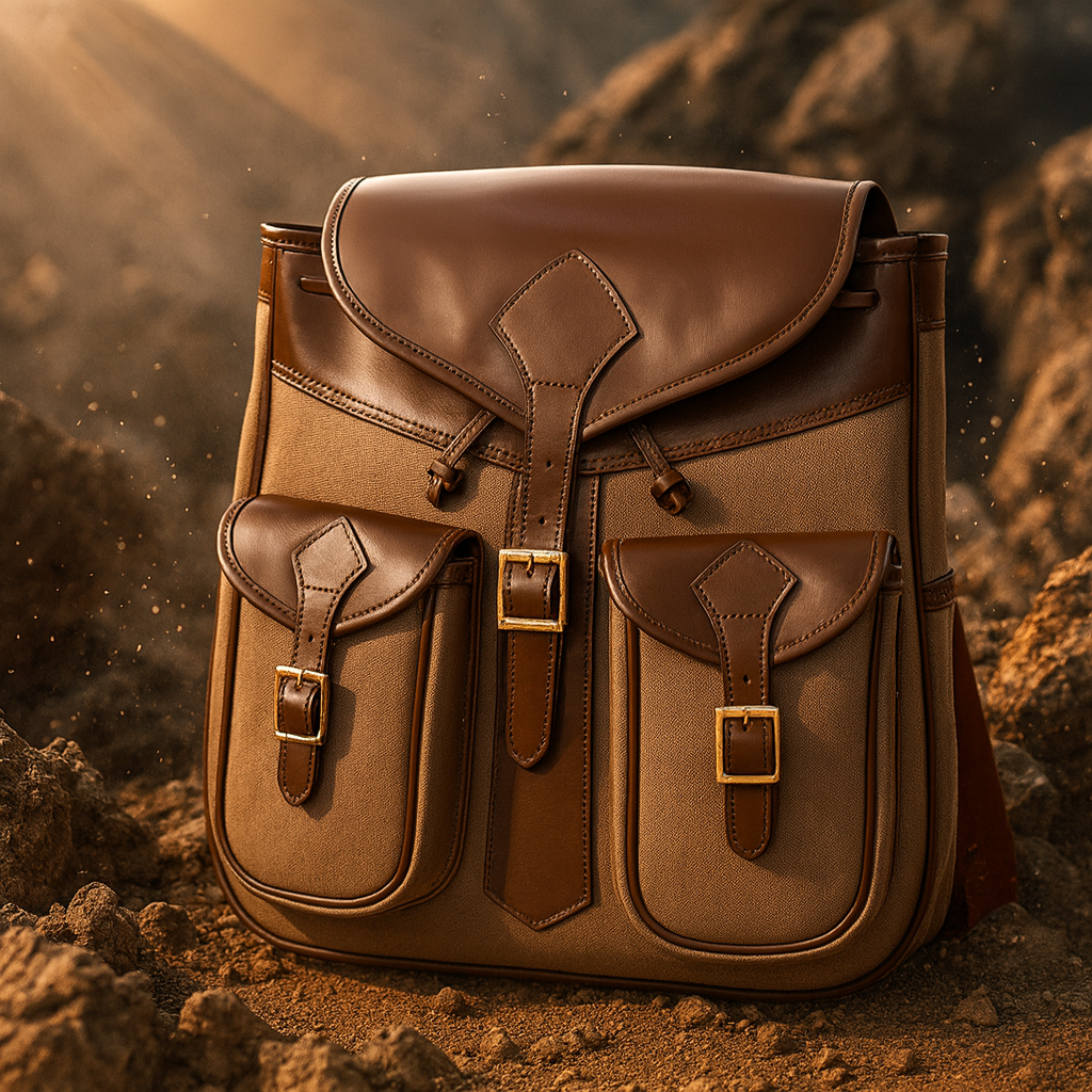 Canvas Solid Green Travel Back Pack