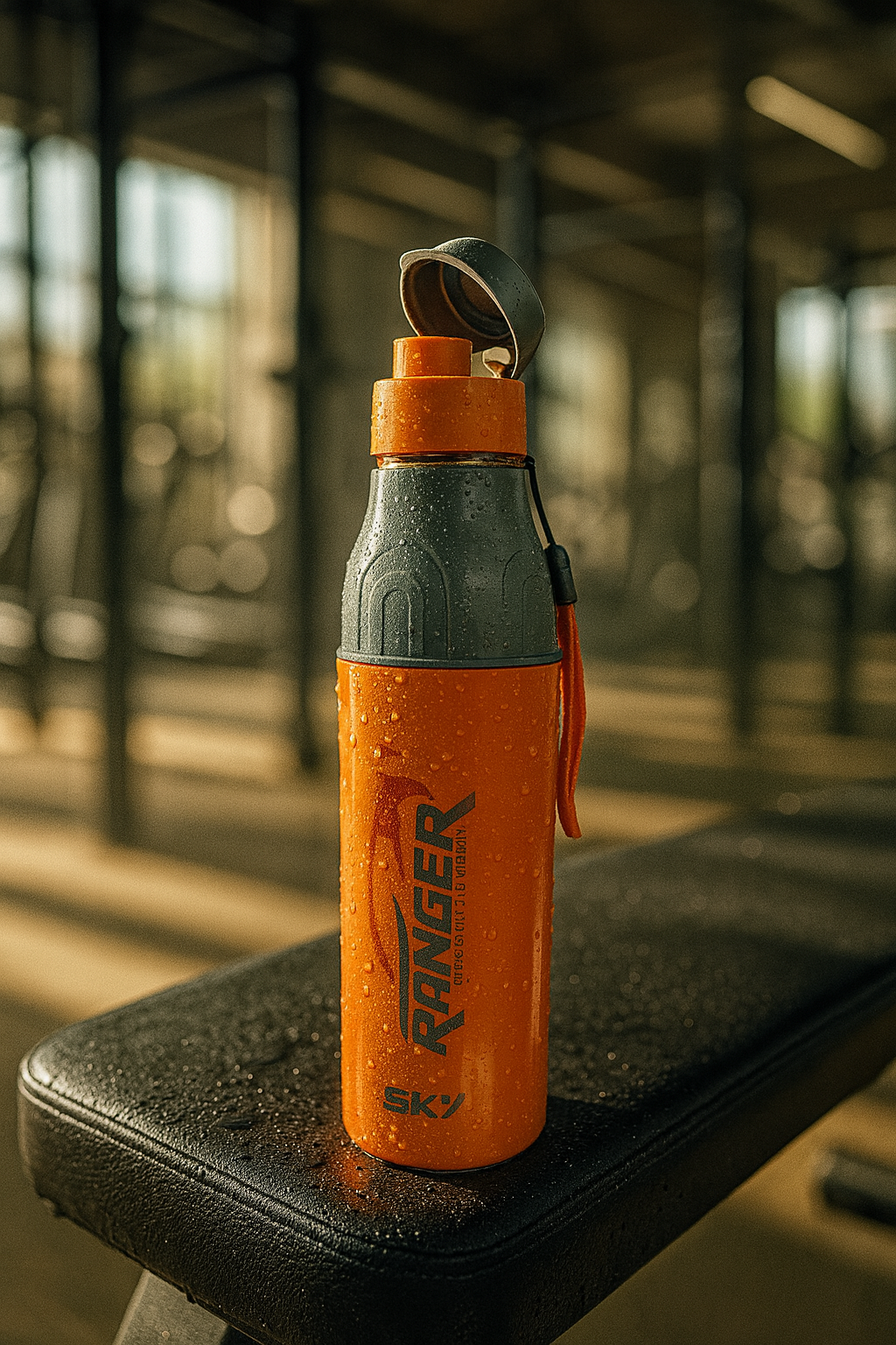 Sky Ranger Printed 1000ml Orange Stainless Steel Water Bottle