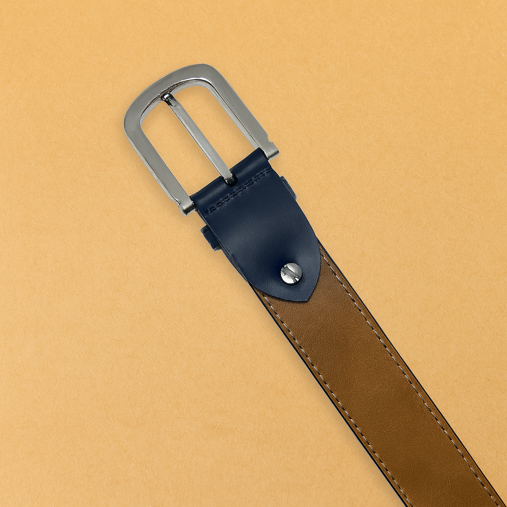 Bhokals Men Blue Formal Leather Belt