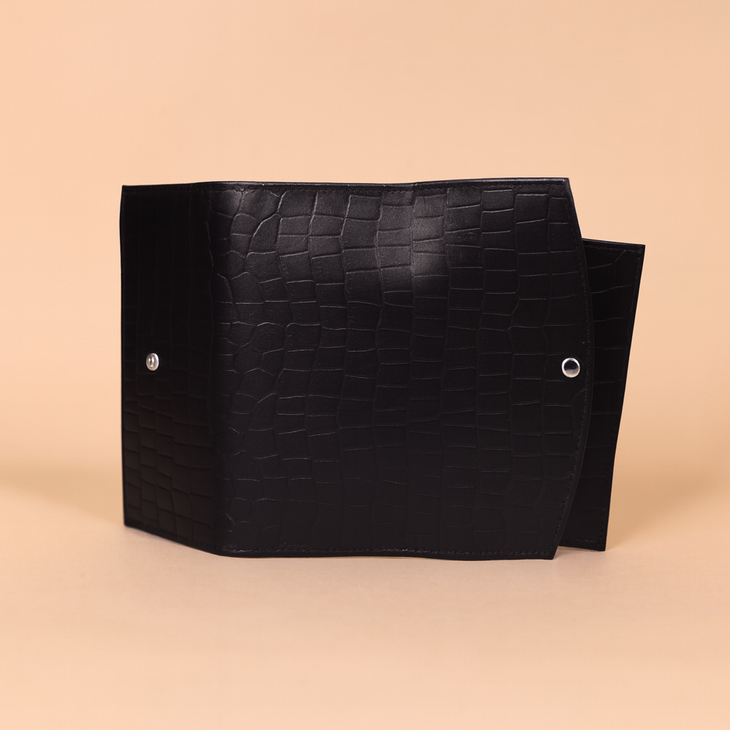 Leather Black Texture Women Wallet