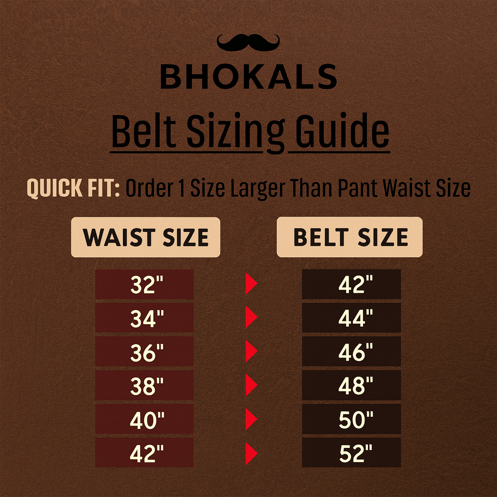 Bhokals Men Chocolate Brown Leather Belt