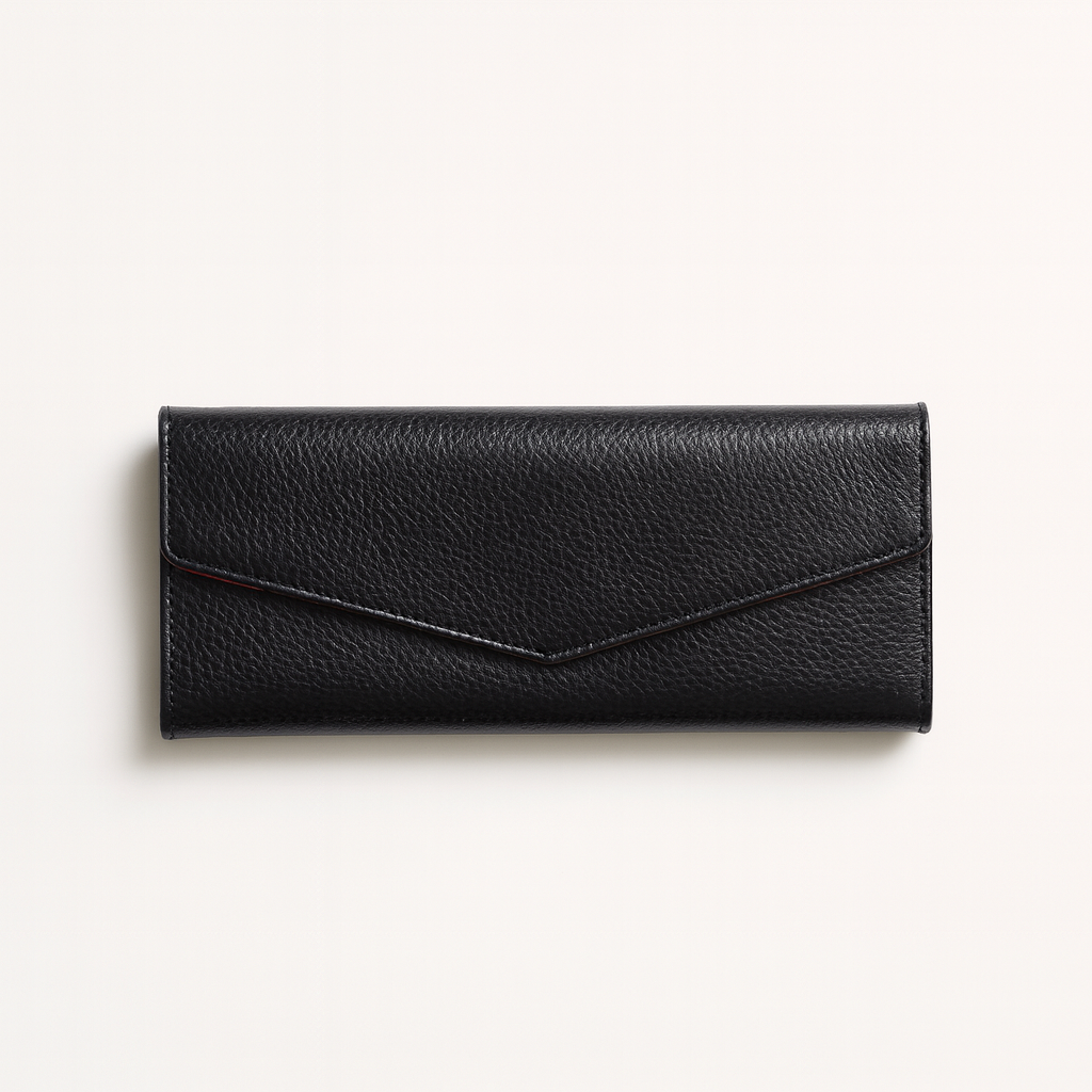 Leather solid black sunglass cover