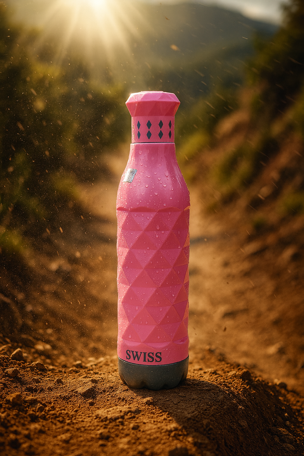 Swiss Printed Pu 750ml Pink Water Bottle