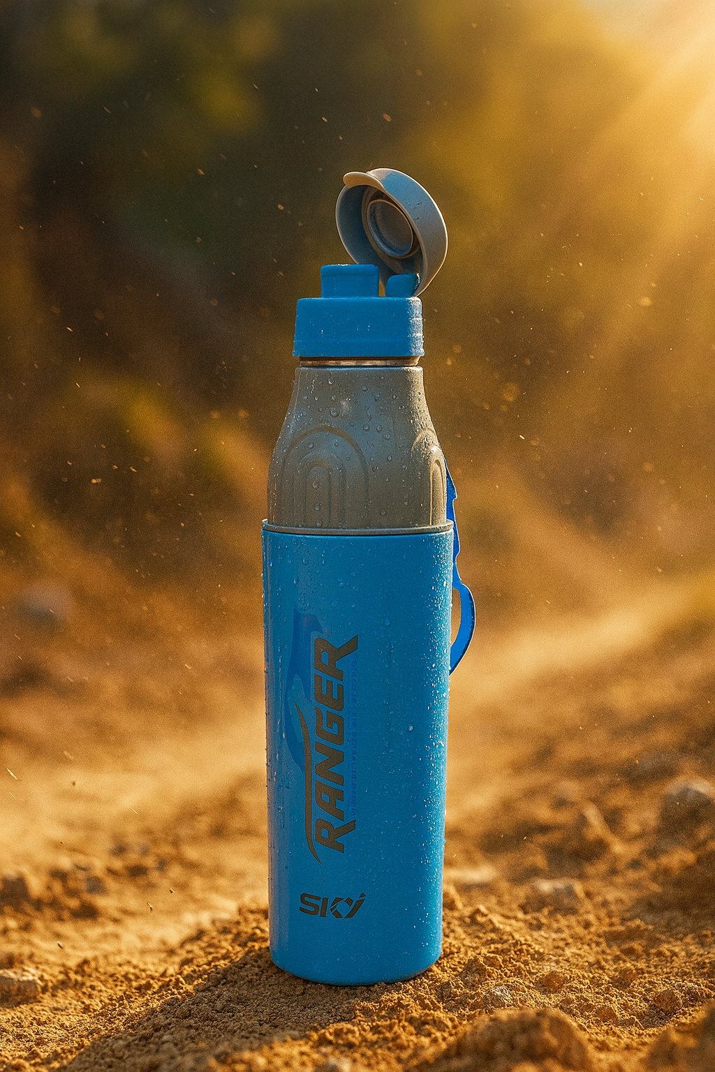 Sky Ranger Printed 1000ml Blue Stainless Steel Water Bottle