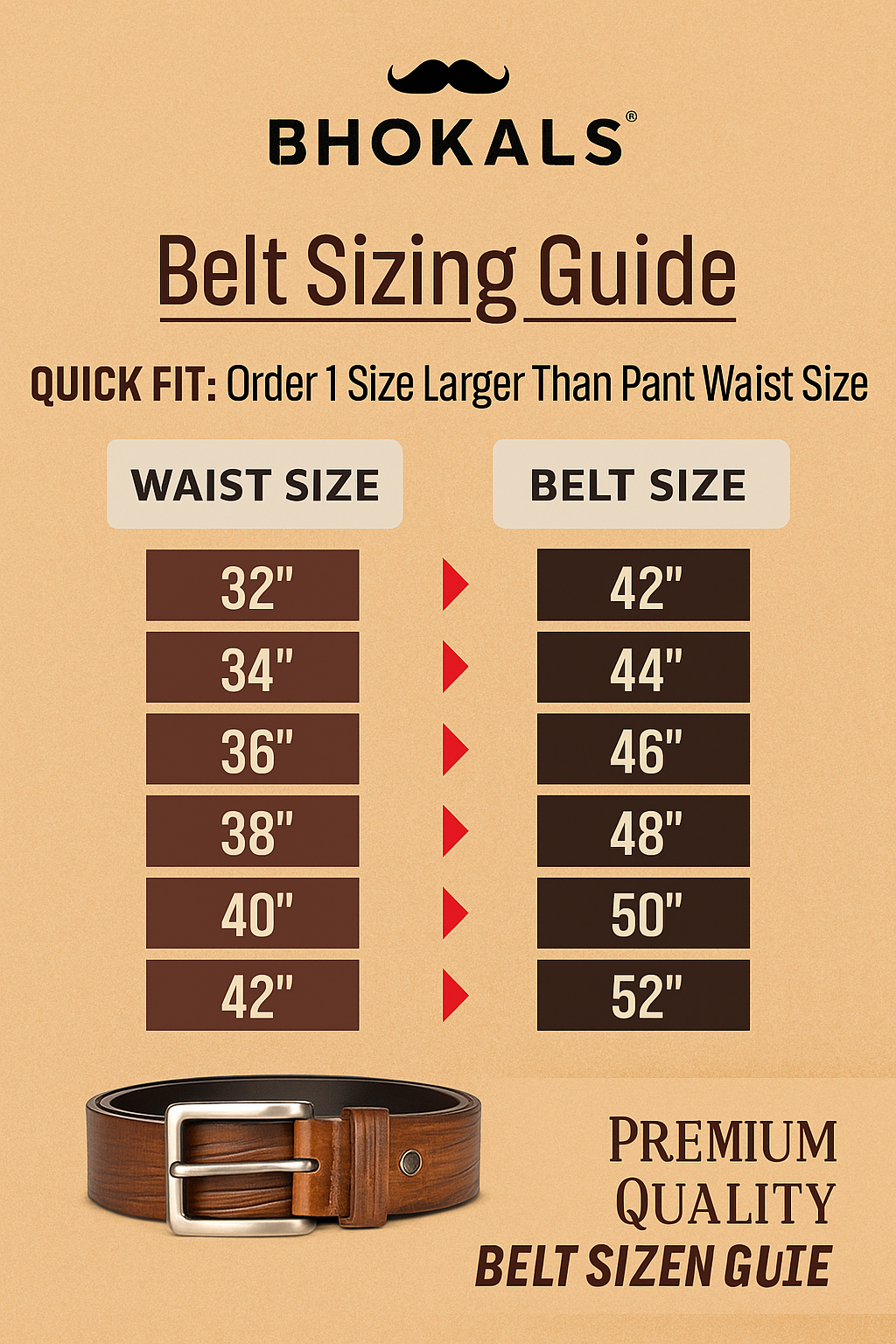 Bhokals Men Brown Wood Texture Leather Belt