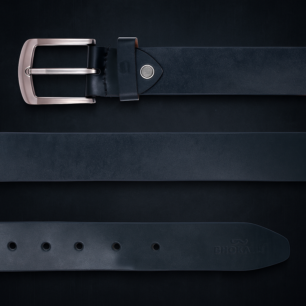 Bhokals Men Black Casual Leather Belt