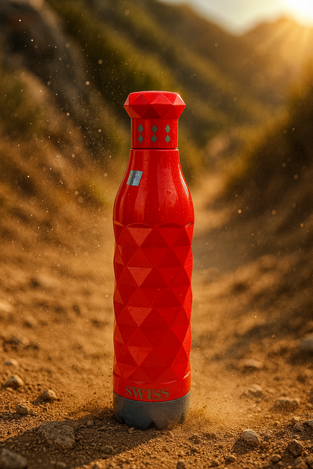 Swiss Printed Pu 750ml Red Water Bottle