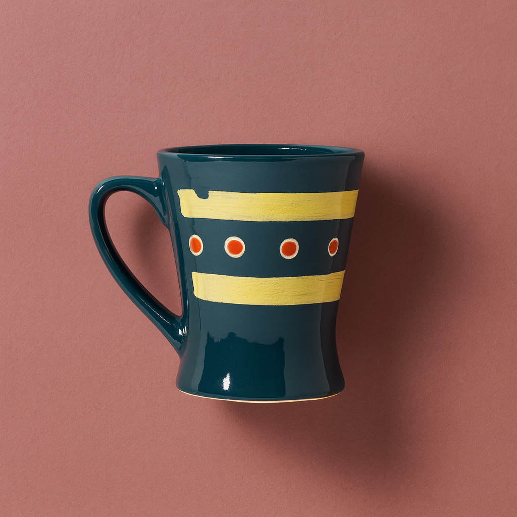 Bhokals Ceramic Green Yellow Coffee Mug