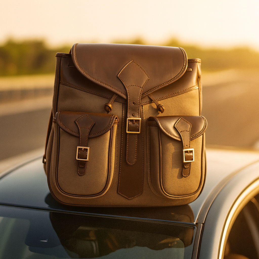 Canvas Solid Green Travel Back Pack