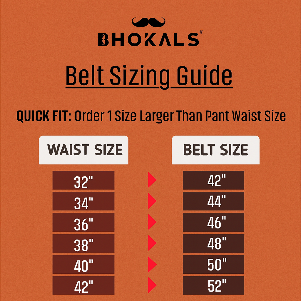 Bhokals Men Solid Tan Formal Leather Belt