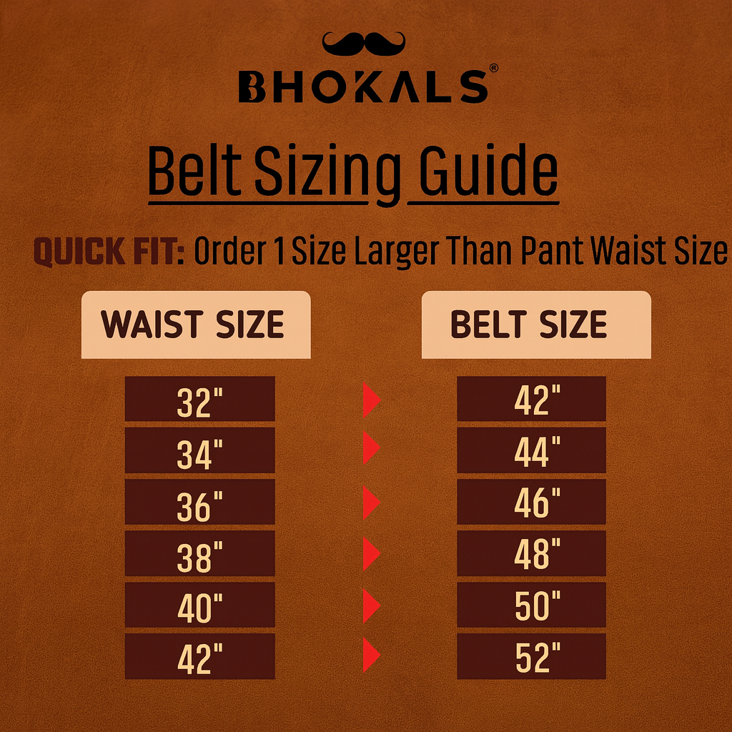Bhokals Men Tan Glossy Leather Belt