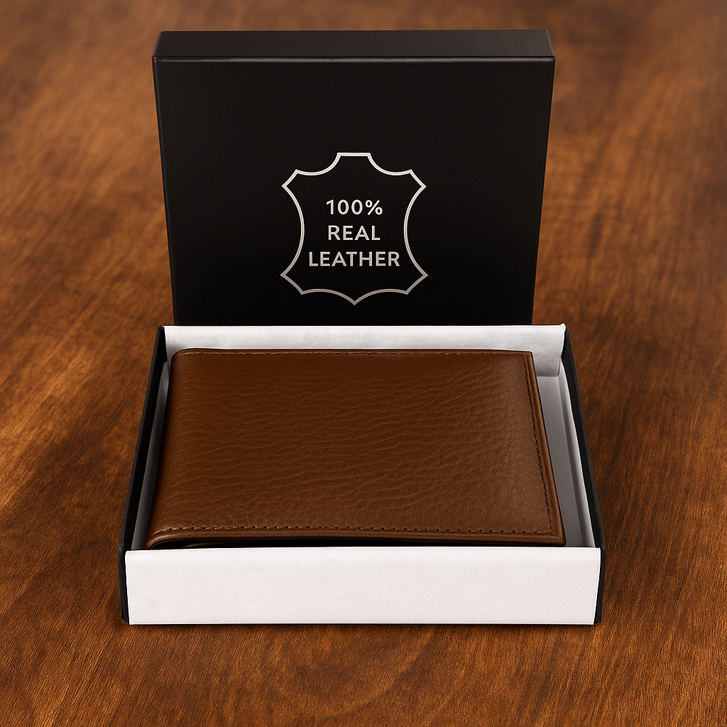 Leather Brown Grain Men Wallet
