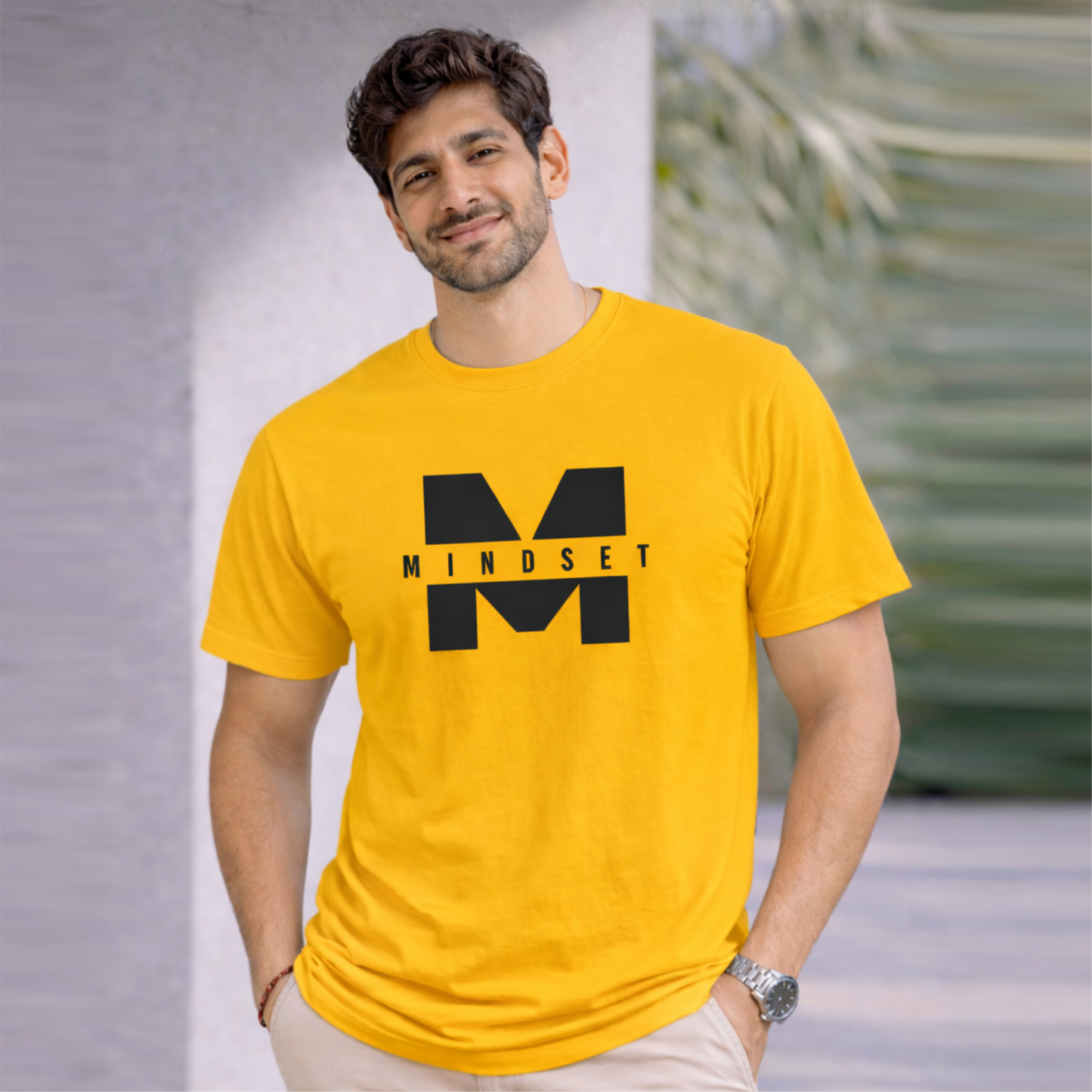 Bhokals "Mindset" Printed Round Neck, Cotton, Super Soft T-Shirt