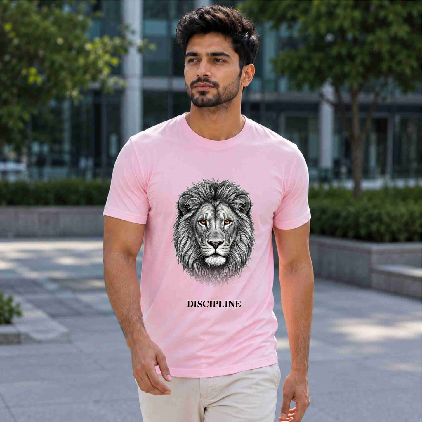Bhokals Lion Graphic Print T-Shirt – Discipline