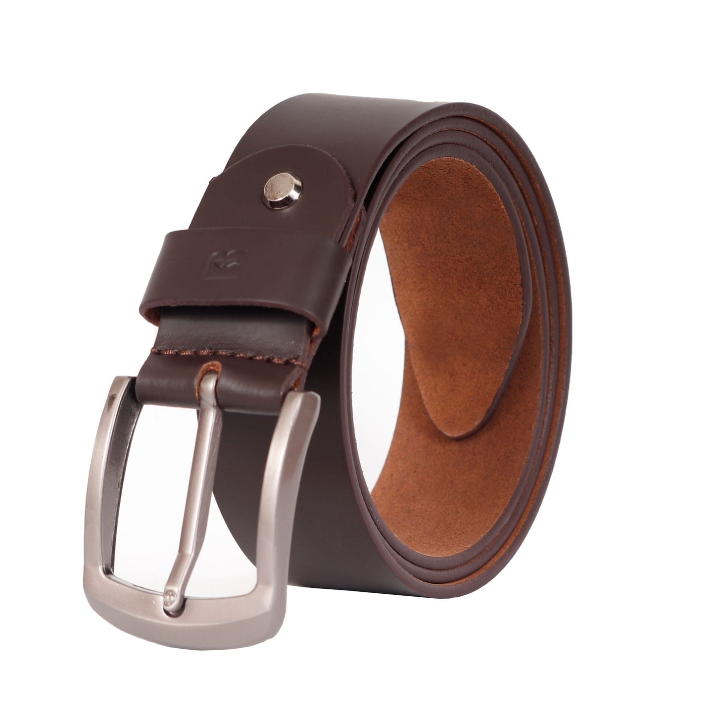 Bhokals Men Solid Brown Leather Belt