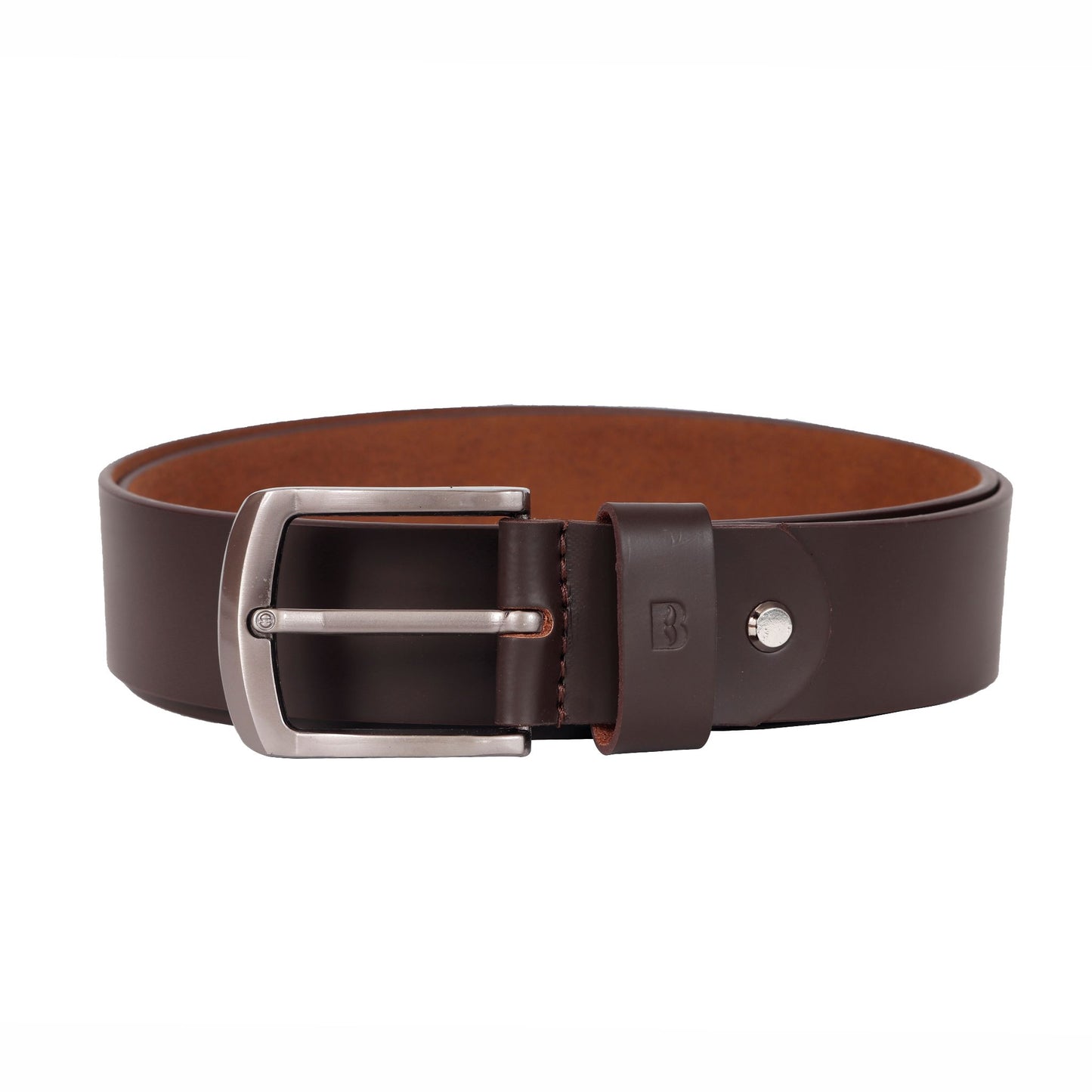 Bhokals Men Solid Brown Leather Belt