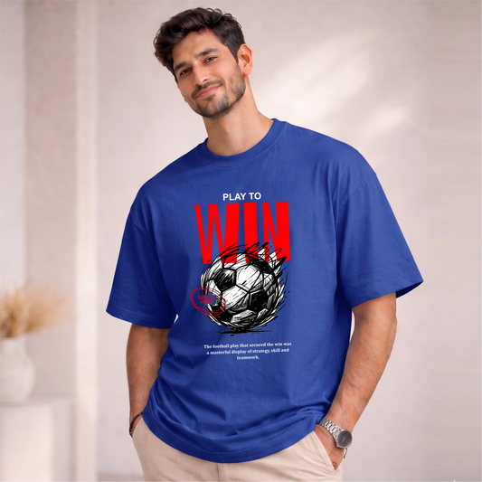 Men's Oversized Play To Win Printed T-Shirt