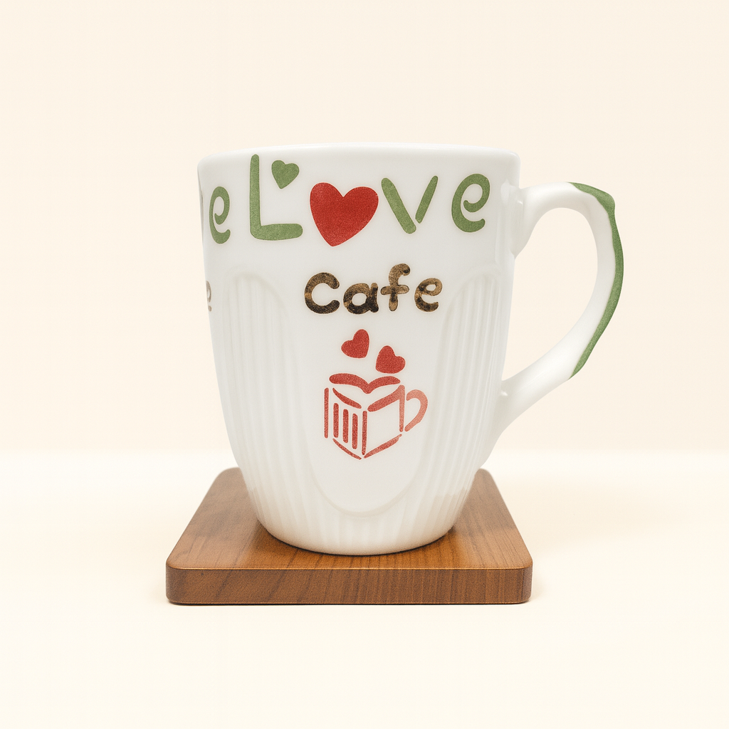 Bhokals Love Cafe Printed White Coffee Mug