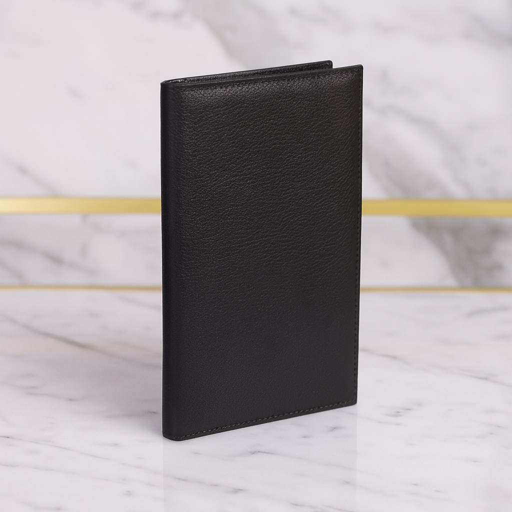 Leather Solid Black Card Holder