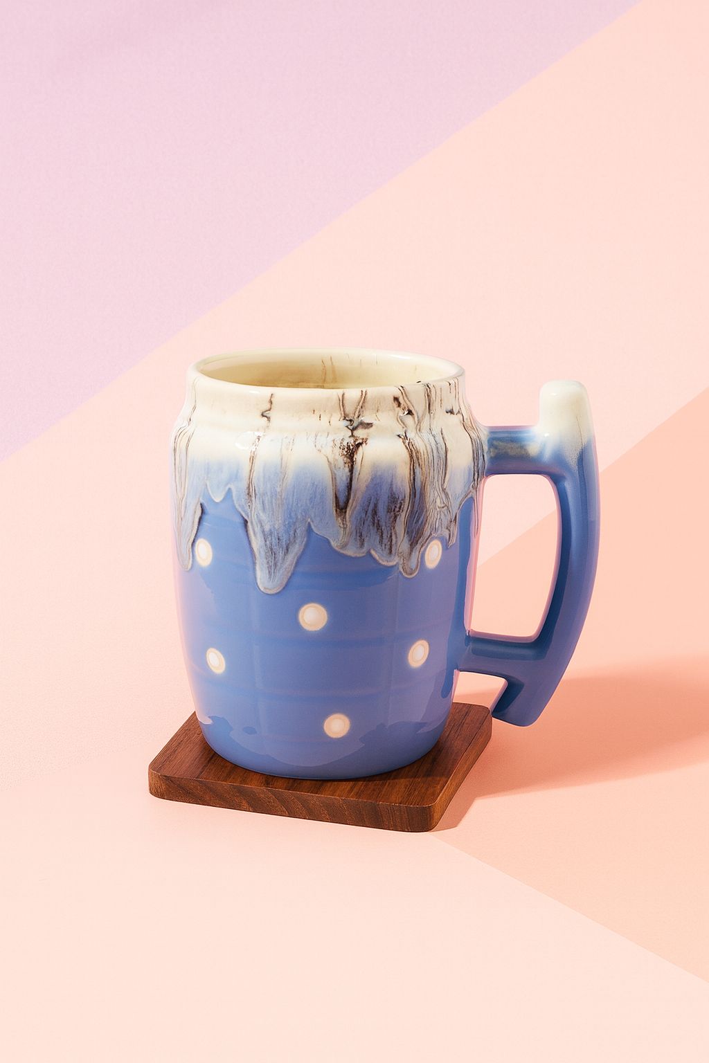 Bhokals Big Dots Sky Blue Round Coffee Mug