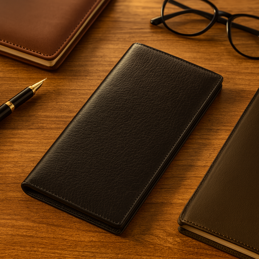 Leather Solid Black Card Holder