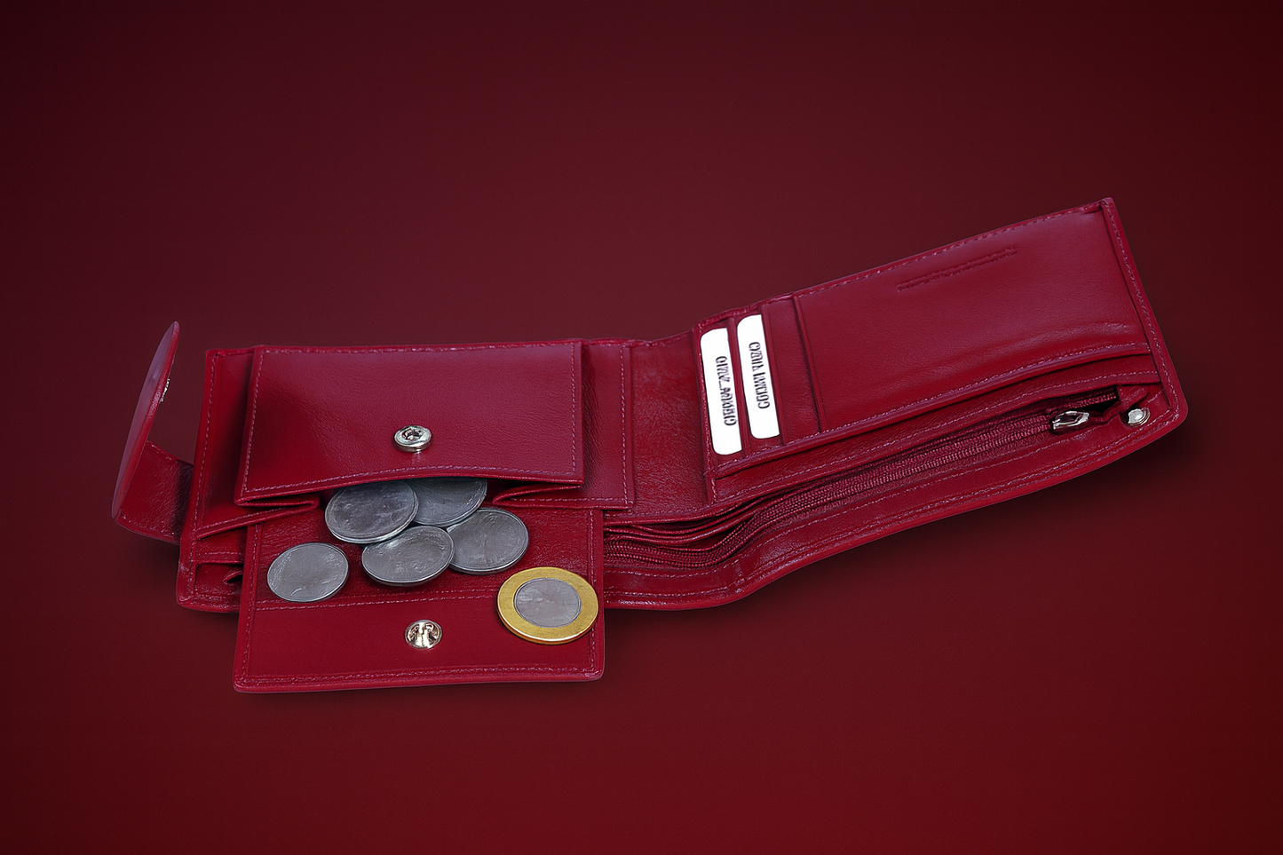 Leather Solid Purple Women Pocket Wallet