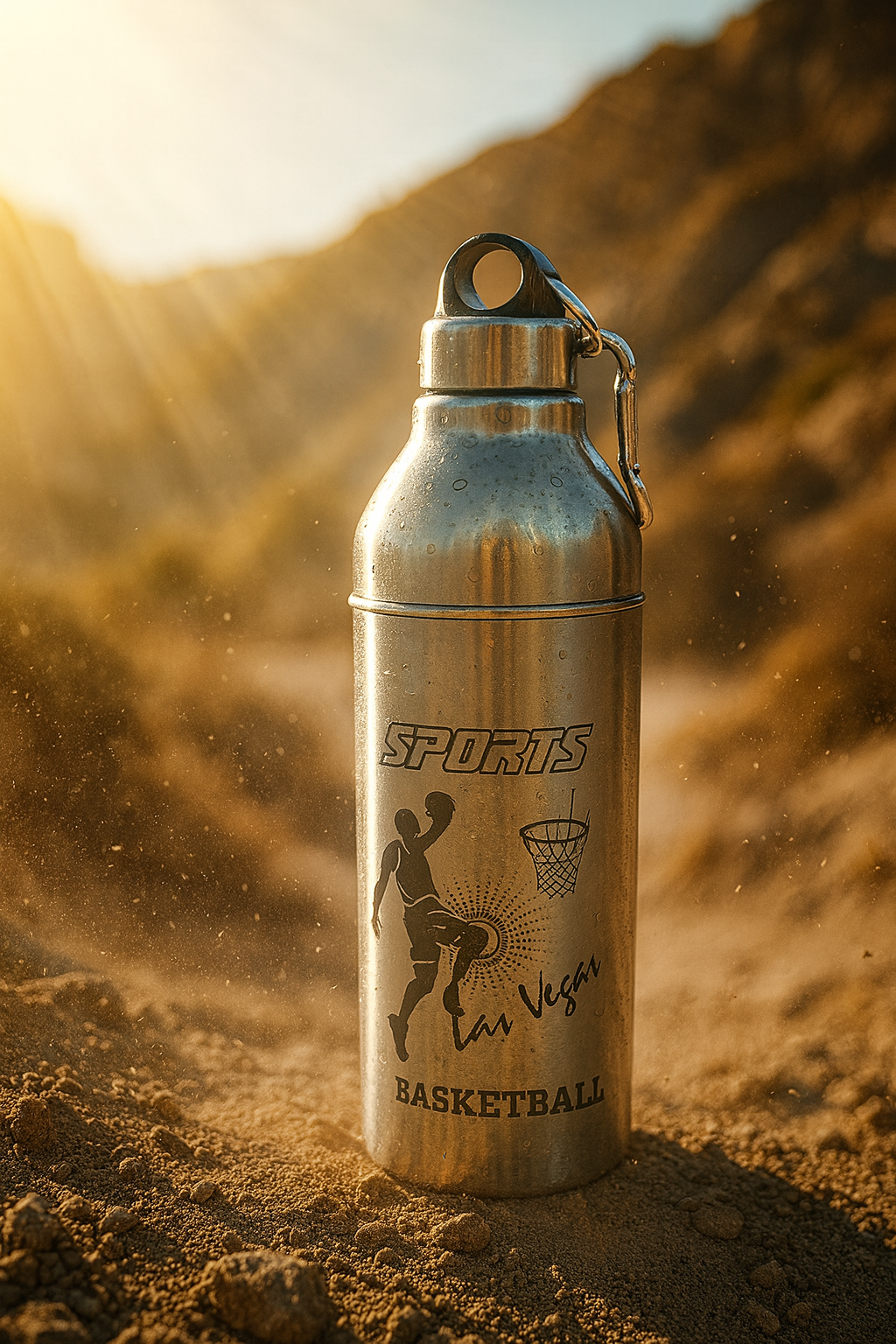 Steel King Printed Silver PU layer Steel Water Bottle