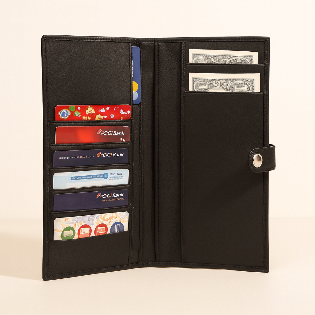 Leather Black Weave Ticket Card Holder