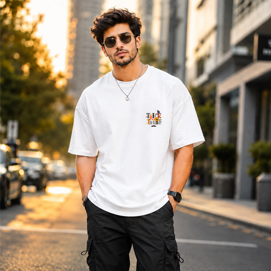 Bhokals Premium Oversized Front & Back Printed T-Shirt for Men - Trick N Treat