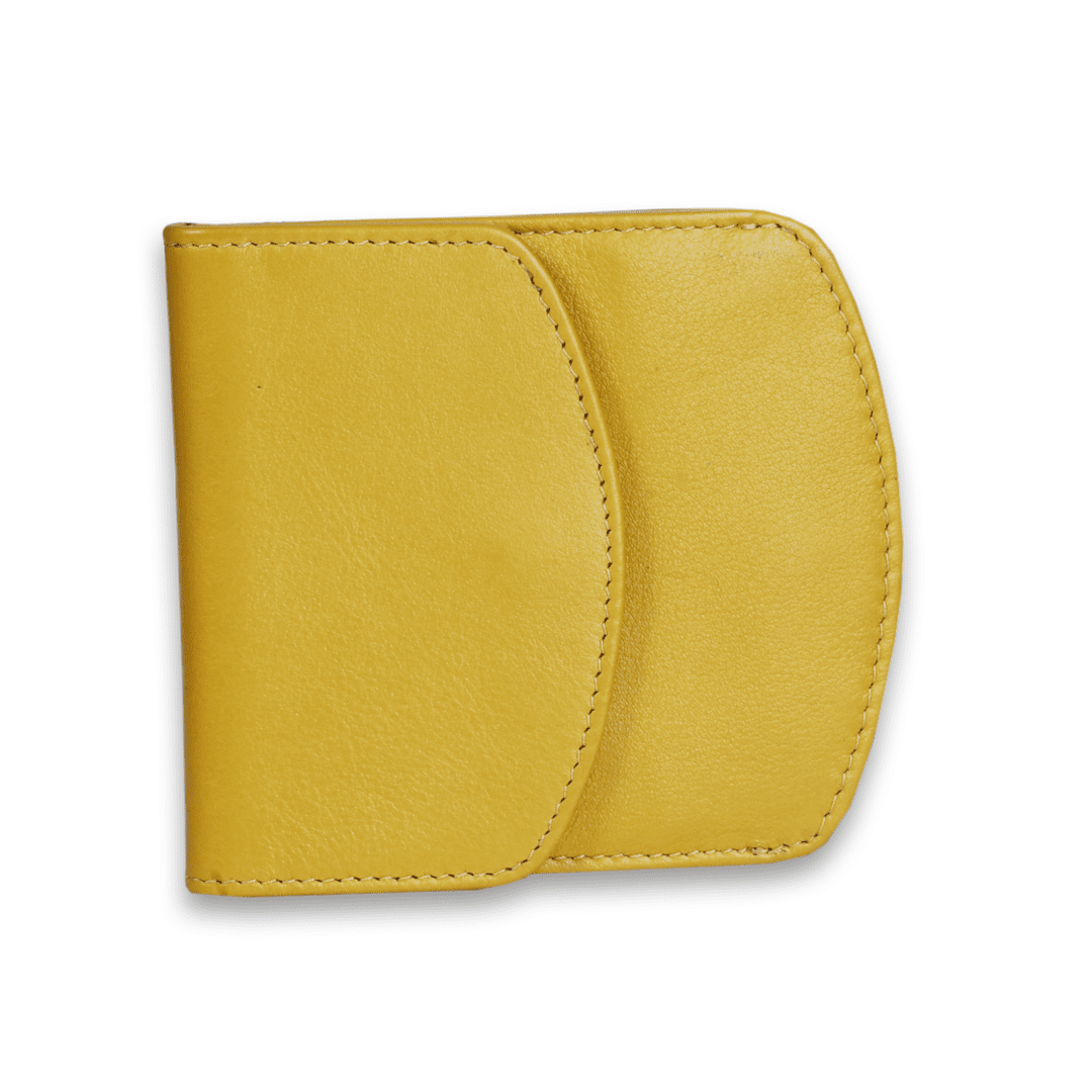 Leather Solid Yellow Women Pocket Wallet
