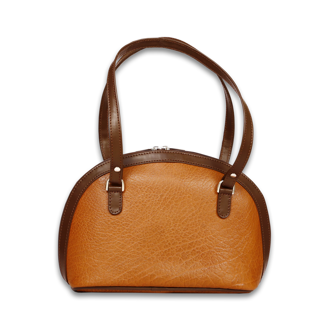 Leather Solid Tan Women Hand Bag
