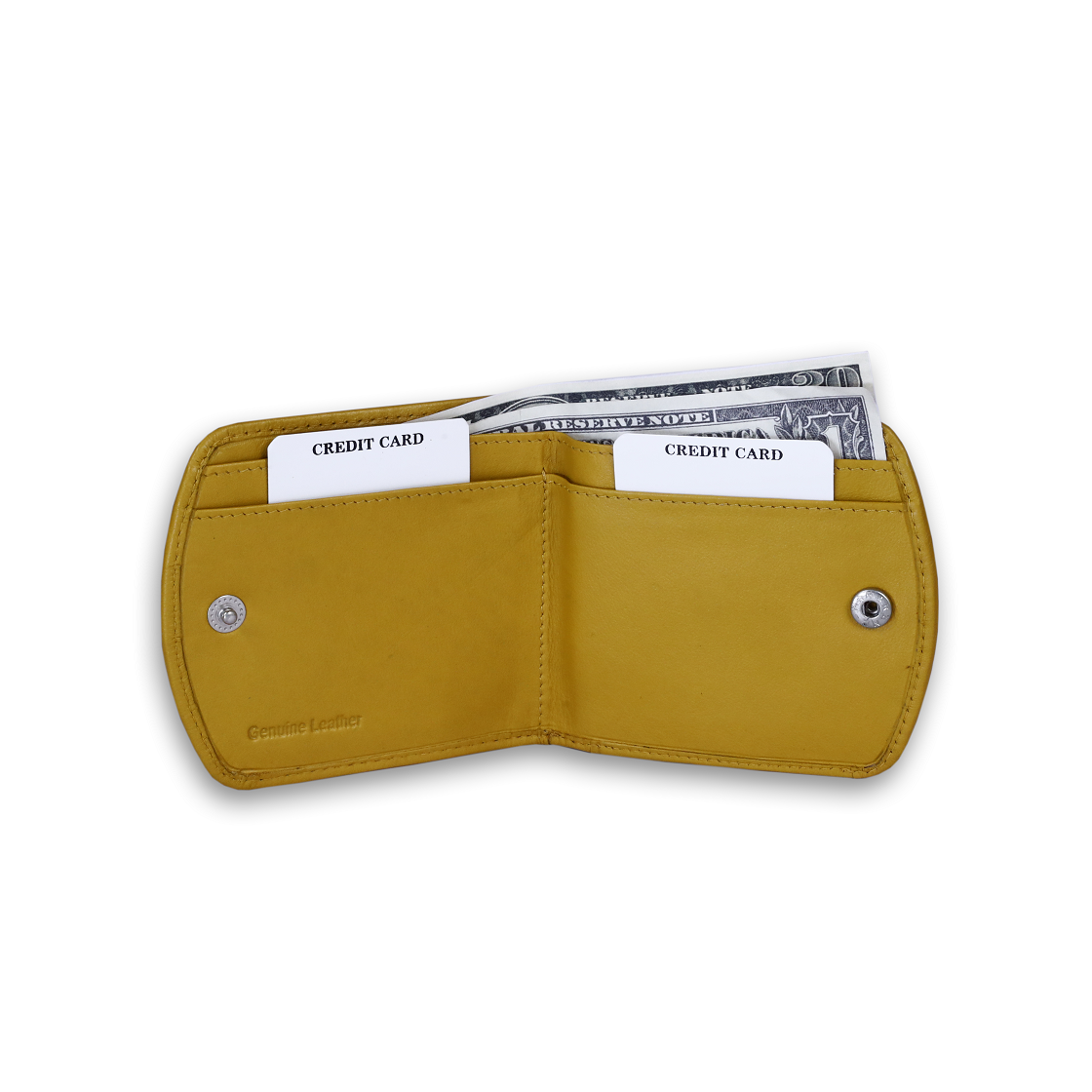 Leather Solid Yellow Women Pocket Wallet
