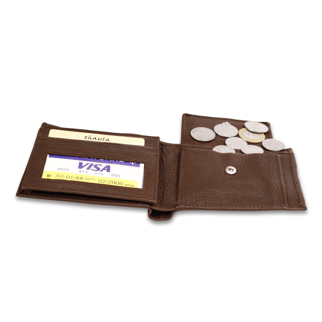 Leather Brown Zip Men Wallet