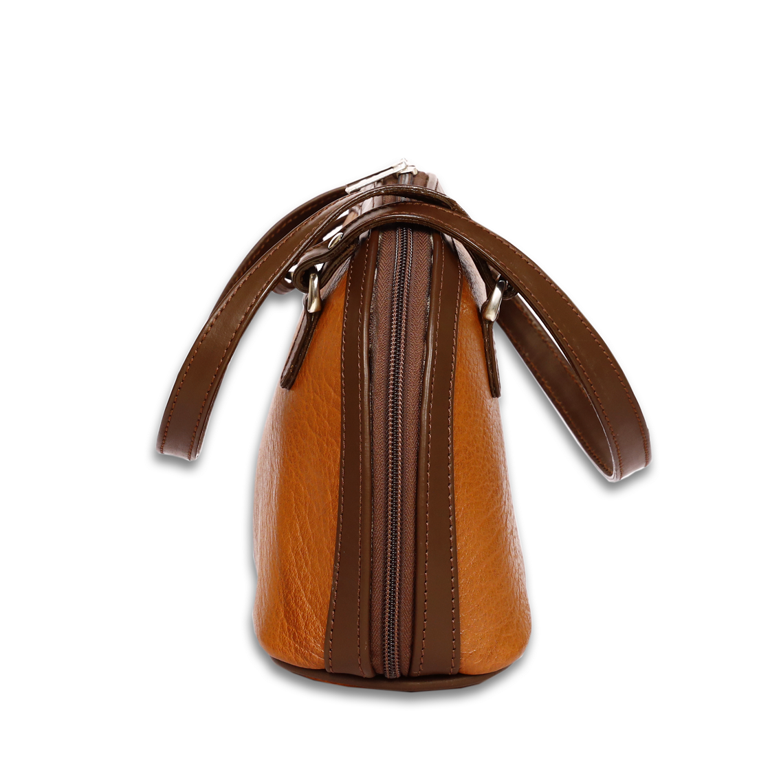 Leather Solid Tan Women Hand Bag
