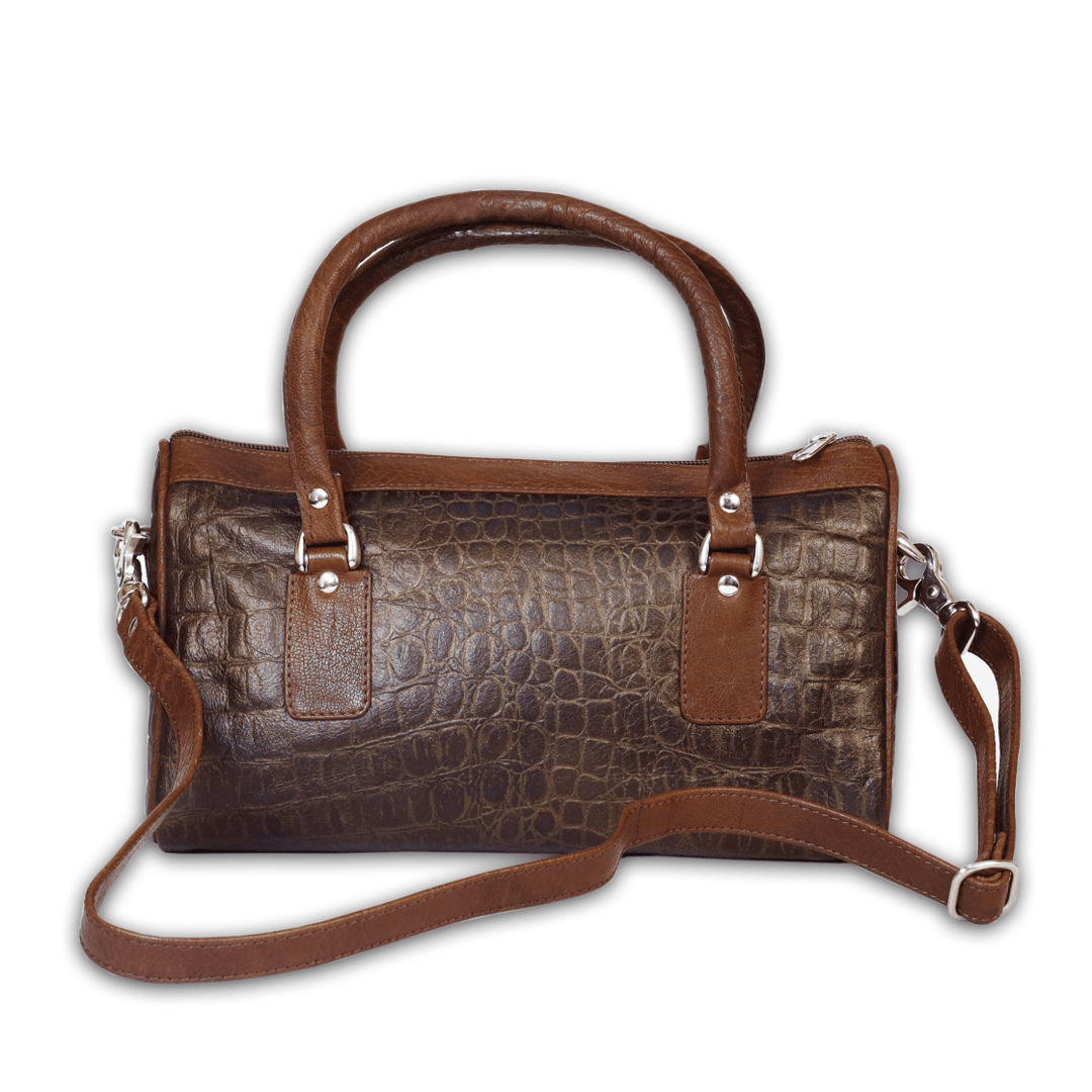 Leather Crocs Chocolate Brown Women Hand Bag