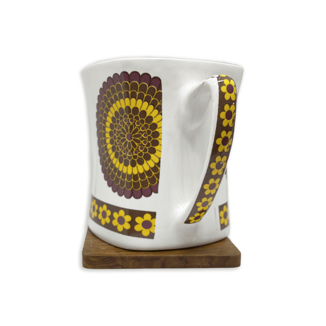 Bhokals Flower Brown Yellow printed White Coffee Mug
