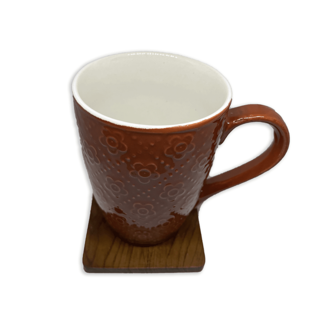 Bhokals Flower Texture Brown Coffee Mug